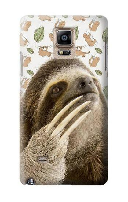 S3559 ナマケモノ Sloth Pattern Samsung Galaxy Note 4 バックケース、フリップケース・カバー