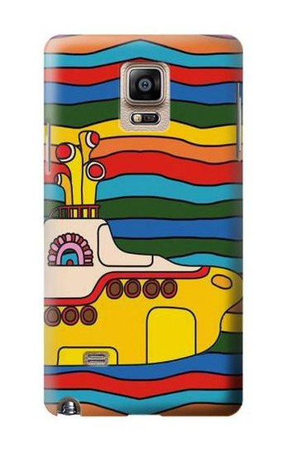 S3599 ヒッピーイエローサブマリン Hippie Submarine Samsung Galaxy Note 4 バックケース、フリップケース・カバー