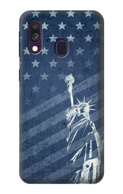 S3450 米国旗の自由の女神 US Flag Liberty Statue Samsung Galaxy A40 バックケース、フリップケース・カバー