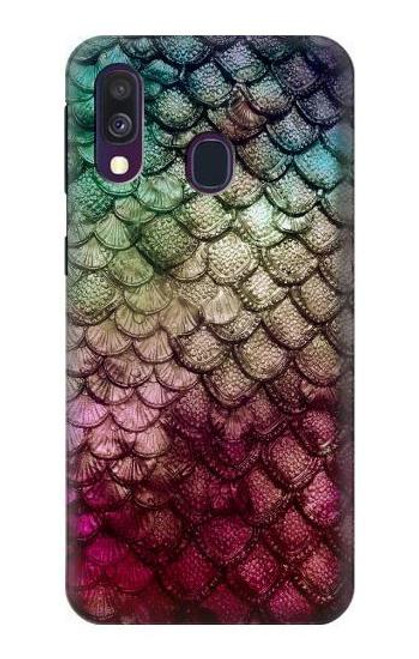 S3539 人魚の鱗 Mermaid Fish Scale Samsung Galaxy A40 バックケース、フリップケース・カバー