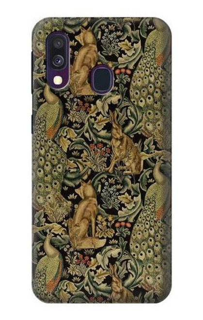 S3661 ウィリアム・モリス・フォレスト・ベルベット William Morris Forest Velvet Samsung Galaxy A40 バックケース、フリップケース・カバー