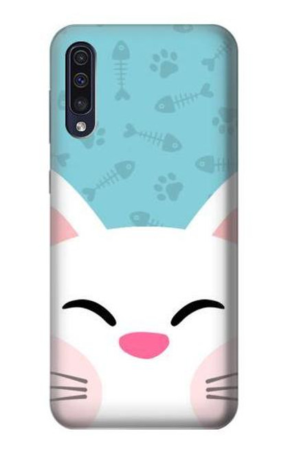 S3542 かわいい猫漫画 Cute Cat Cartoon Samsung Galaxy A50 バックケース、フリップケース・カバー