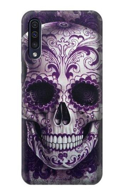 S3582 紫の頭蓋骨 Purple Sugar Skull Samsung Galaxy A70 バックケース、フリップケース・カバー