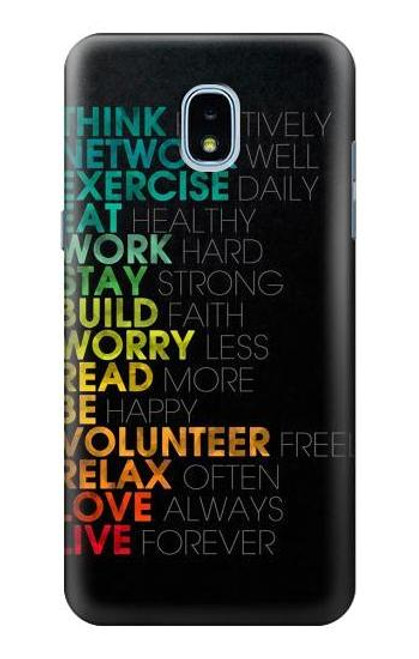 S3523 ポジティブな言葉 Think Positive Words Quotes Samsung Galaxy J3 (2018), J3 Star バックケース、フリップケース・カバー