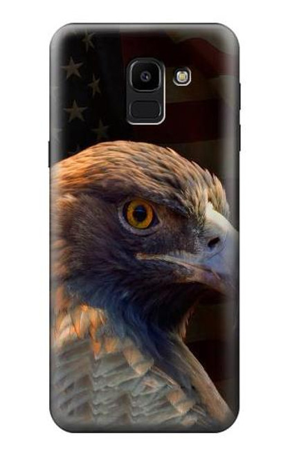 S3376 イーグルアメリカ国旗 Eagle American Flag Samsung Galaxy J6 (2018) バックケース、フリップケース・カバー