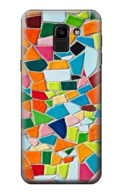 S3391 モザイクアートグラフィック Abstract Art Mosaic Tiles Graphic Samsung Galaxy J6 (2018) バックケース、フリップケース・カバー