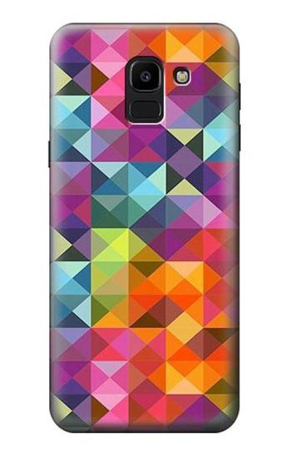 S3477 抽象的なダイヤモンドパターン Abstract Diamond Pattern Samsung Galaxy J6 (2018) バックケース、フリップケース・カバー