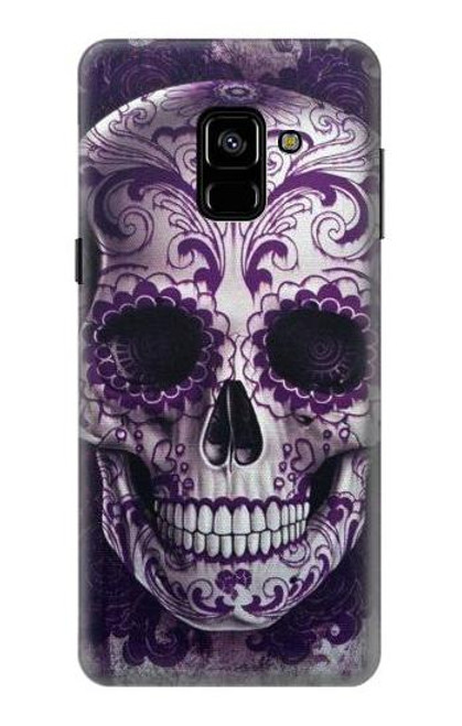 S3582 紫の頭蓋骨 Purple Sugar Skull Samsung Galaxy A8 (2018) バックケース、フリップケース・カバー