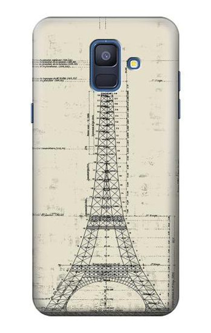 S3474 エッフェル建築図面 Eiffel Architectural Drawing Samsung Galaxy A6 (2018) バックケース、フリップケース・カバー