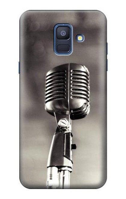 S3495 ヴィンテージのマイク Vintage Microphone Samsung Galaxy A6 (2018) バックケース、フリップケース・カバー