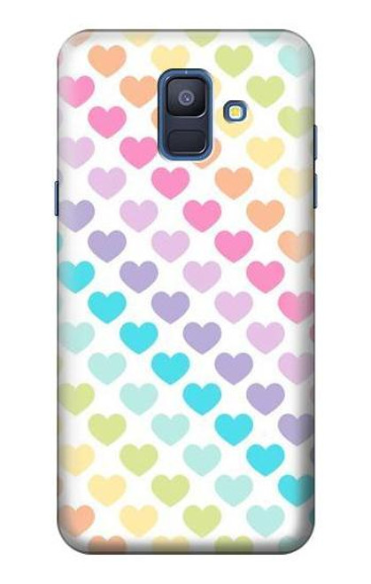 S3499 カラフルなハート柄 Colorful Heart Pattern Samsung Galaxy A6 (2018) バックケース、フリップケース・カバー