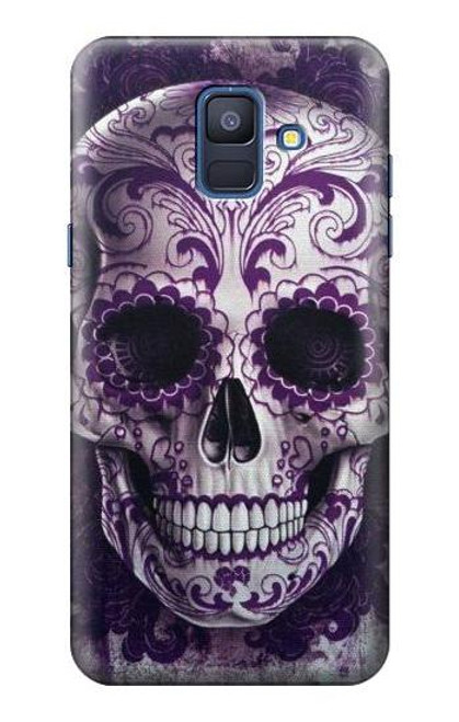 S3582 紫の頭蓋骨 Purple Sugar Skull Samsung Galaxy A6 (2018) バックケース、フリップケース・カバー