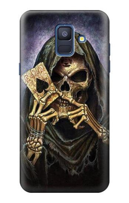 S3594 死神ポーカー Grim Reaper Wins Poker Samsung Galaxy A6 (2018) バックケース、フリップケース・カバー