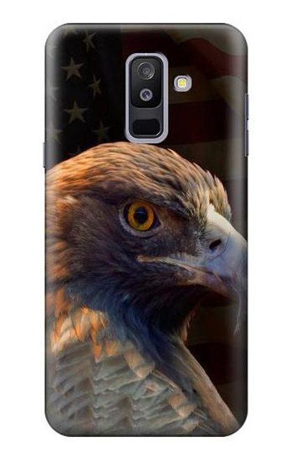 S3376 イーグルアメリカ国旗 Eagle American Flag Samsung Galaxy A6+ (2018), J8 Plus 2018, A6 Plus 2018  バックケース、フリップケース・カバー