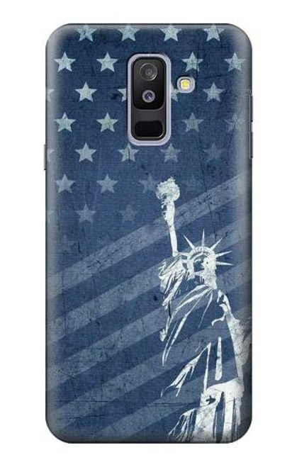 S3450 米国旗の自由の女神 US Flag Liberty Statue Samsung Galaxy A6+ (2018), J8 Plus 2018, A6 Plus 2018  バックケース、フリップケース・カバー