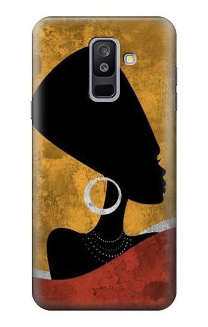 S3453 アフリカの女王ネフェルティティ African Queen Nefertiti Silhouette Samsung Galaxy A6+ (2018), J8 Plus 2018, A6 Plus 2018  バックケース、フリップケース・カバー