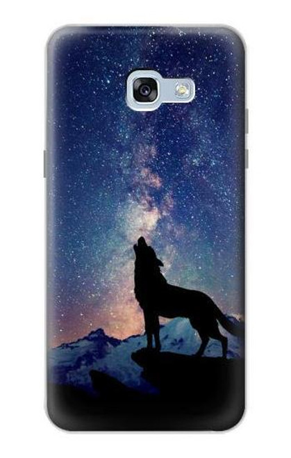 S3555 狼 Wolf Howling Million Star Samsung Galaxy A5 (2017) バックケース、フリップケース・カバー