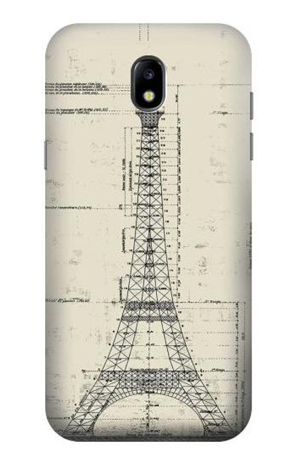 S3474 エッフェル建築図面 Eiffel Architectural Drawing Samsung Galaxy J5 (2017) EU Version バックケース、フリップケース・カバー