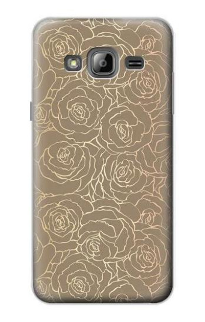 S3466 ゴールドローズ柄 Gold Rose Pattern Samsung Galaxy J3 (2016) バックケース、フリップケース・カバー