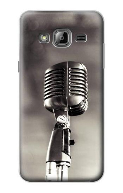 S3495 ヴィンテージのマイク Vintage Microphone Samsung Galaxy J3 (2016) バックケース、フリップケース・カバー
