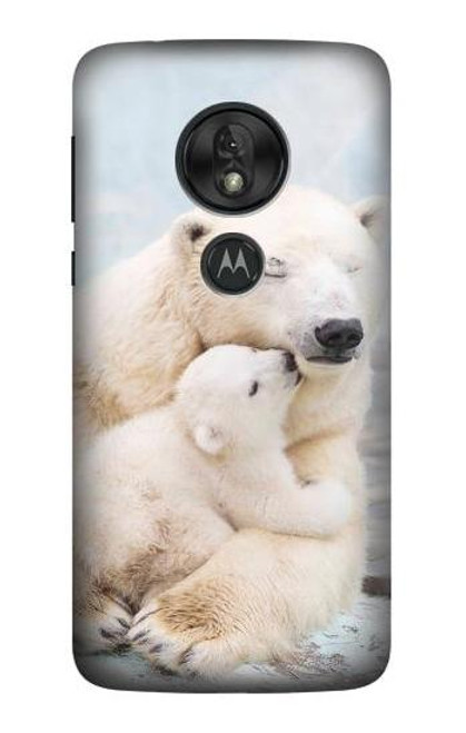S3373 シロクマ抱擁家族 Polar Bear Hug Family Motorola Moto G7 Play バックケース、フリップケース・カバー