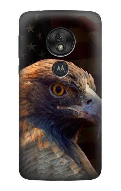 S3376 イーグルアメリカ国旗 Eagle American Flag Motorola Moto G7 Play バックケース、フリップケース・カバー