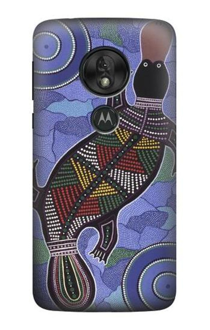 S3387 カモノハシオーストラリアのアボリジニアート Platypus Australian Aboriginal Art Motorola Moto G7 Play バックケース、フリップケース・カバー