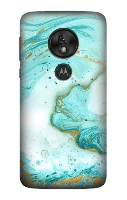 S3399 緑の大理石のグラフィックプリント Green Marble Graphic Print Motorola Moto G7 Play バックケース、フリップケース・カバー