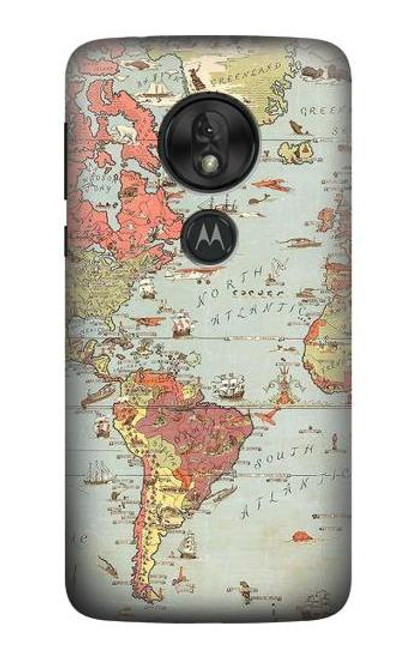 S3418 ヴィンテージの世界地図 Vintage World Map Motorola Moto G7 Play バックケース、フリップケース・カバー