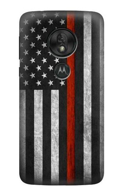 S3472 消防士細い赤線旗 Firefighter Thin Red Line Flag Motorola Moto G7 Play バックケース、フリップケース・カバー