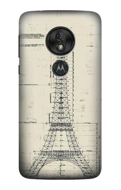 S3474 エッフェル建築図面 Eiffel Architectural Drawing Motorola Moto G7 Play バックケース、フリップケース・カバー