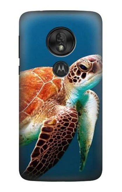 S3497 ウミガメ Green Sea Turtle Motorola Moto G7 Play バックケース、フリップケース・カバー