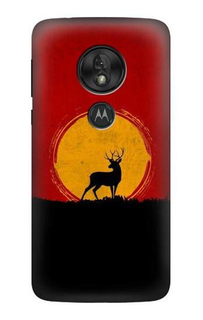 S3513 鹿の夕日 Deer Sunset Motorola Moto G7 Play バックケース、フリップケース・カバー