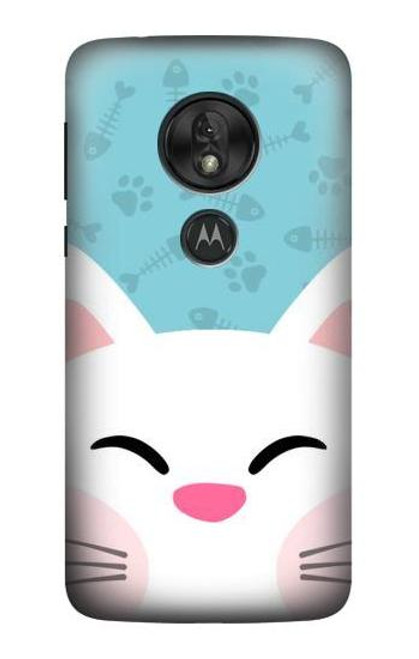 S3542 かわいい猫漫画 Cute Cat Cartoon Motorola Moto G7 Play バックケース、フリップケース・カバー