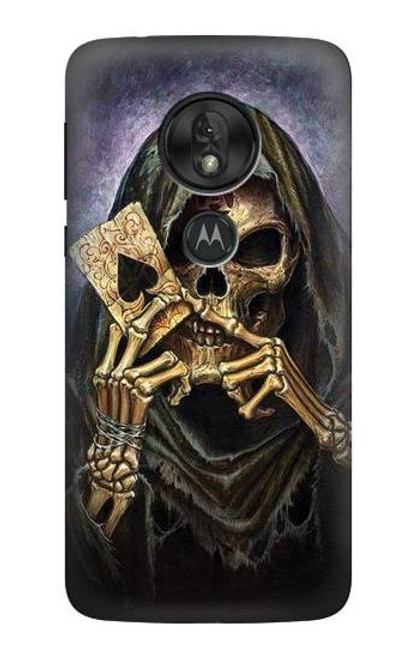 S3594 死神ポーカー Grim Reaper Wins Poker Motorola Moto G7 Play バックケース、フリップケース・カバー