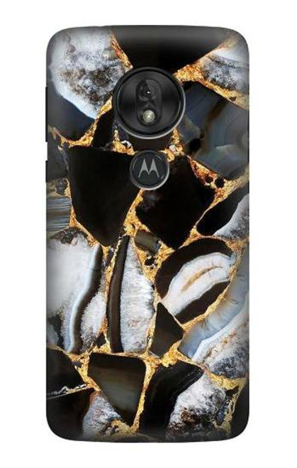 S3419 金の大理石のグラフィックプリント Gold Marble Graphic Print Motorola Moto G7 Power バックケース、フリップケース・カバー