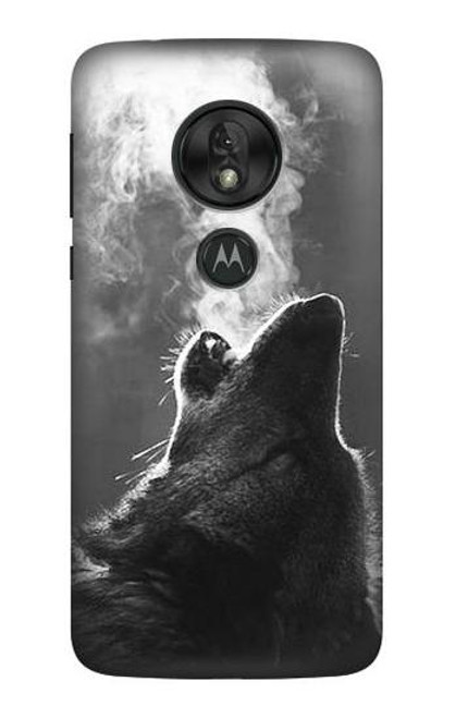 S3505 オオカミ Wolf Howling Motorola Moto G7 Power バックケース、フリップケース・カバー