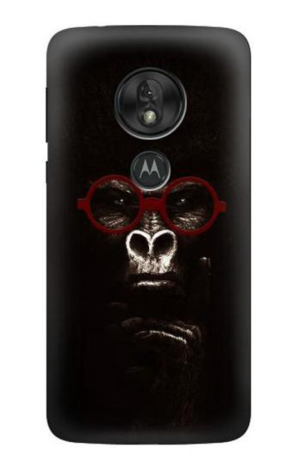 S3529 思考ゴリラ Thinking Gorilla Motorola Moto G7 Power バックケース、フリップケース・カバー