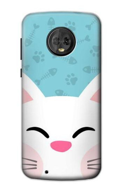 S3542 かわいい猫漫画 Cute Cat Cartoon Motorola Moto G6 バックケース、フリップケース・カバー