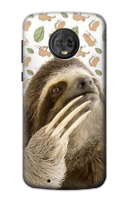 S3559 ナマケモノ Sloth Pattern Motorola Moto G6 バックケース、フリップケース・カバー