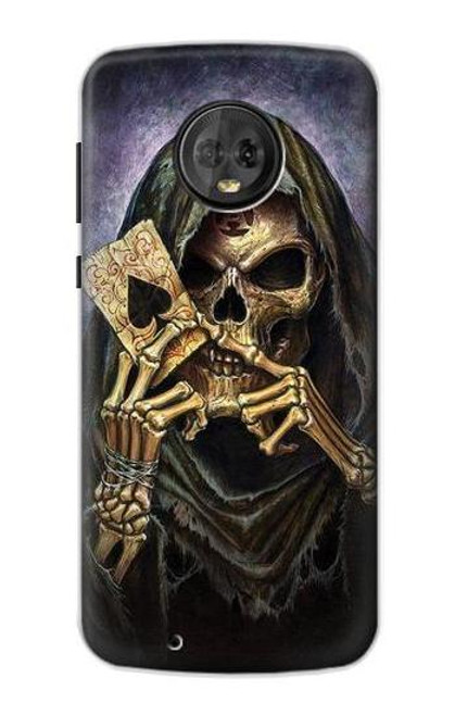 S3594 死神ポーカー Grim Reaper Wins Poker Motorola Moto G6 バックケース、フリップケース・カバー