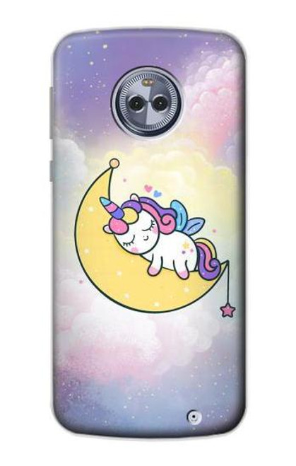 S3485 かわいい眠りユニコーン Cute Unicorn Sleep Motorola Moto X4 バックケース、フリップケース・カバー