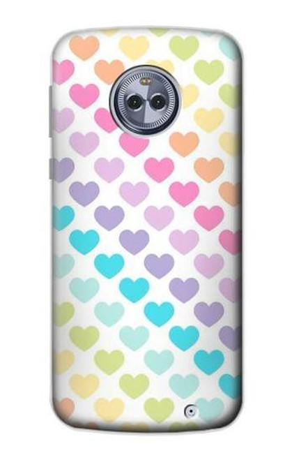 S3499 カラフルなハート柄 Colorful Heart Pattern Motorola Moto X4 バックケース、フリップケース・カバー