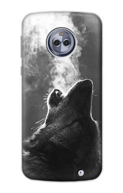 S3505 オオカミ Wolf Howling Motorola Moto X4 バックケース、フリップケース・カバー