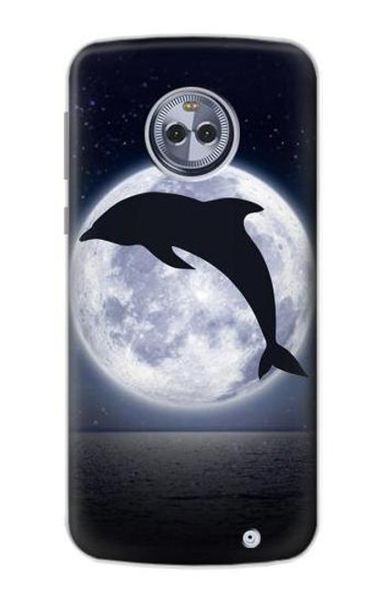 S3510 ドルフィン Dolphin Moon Night Motorola Moto X4 バックケース、フリップケース・カバー