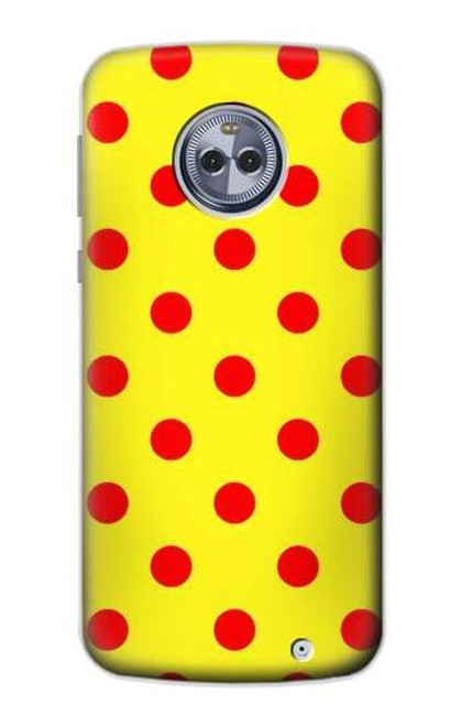 S3526 赤い水玉 Red Spot Polka Dot Motorola Moto X4 バックケース、フリップケース・カバー