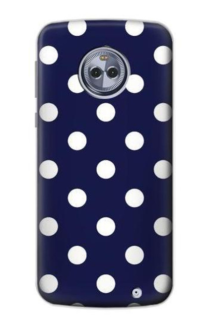 S3533 ブルーの水玉 Blue Polka Dot Motorola Moto X4 バックケース、フリップケース・カバー