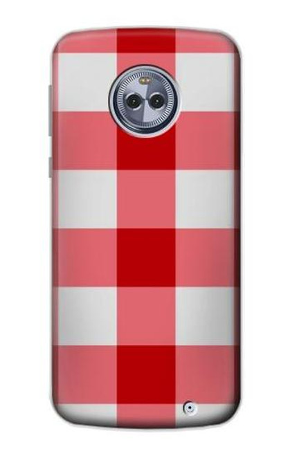 S3535 レッドギンガム Red Gingham Motorola Moto X4 バックケース、フリップケース・カバー