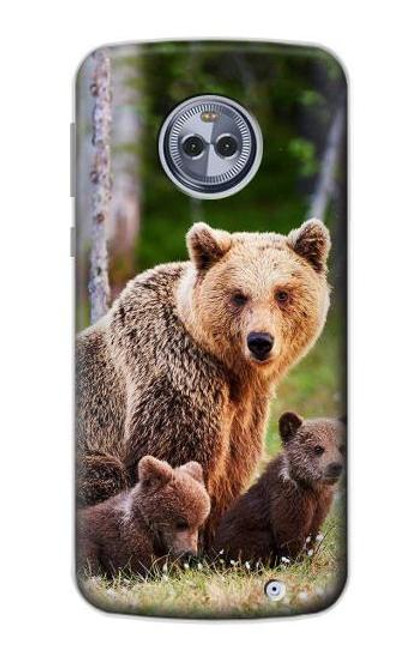 S3558 くまの家族 Bear Family Motorola Moto X4 バックケース、フリップケース・カバー