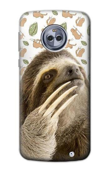 S3559 ナマケモノ Sloth Pattern Motorola Moto X4 バックケース、フリップケース・カバー